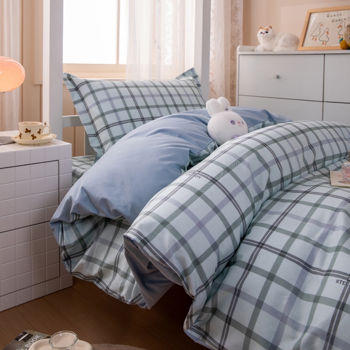 91家纺网 家纺一手货源 找家纺 凌云家纺 2025春夏新款13372全棉纯棉学生床套款三件套上下铺宿舍六件套一整套 印象空间