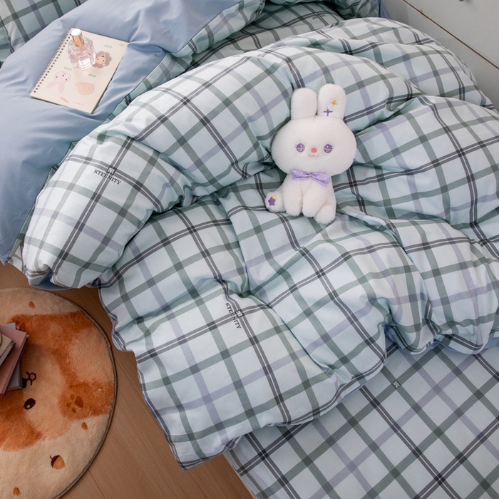 91家纺网 家纺一手货源 找家纺 凌云家纺 2025春夏新款13372全棉纯棉学生床套款三件套上下铺宿舍六件套一整套 印象空间