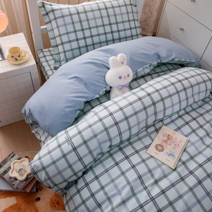 91家纺网 家纺一手货源 找家纺 凌云家纺 2025春夏新款13372全棉纯棉学生床套款三件套上下铺宿舍六件套一整套 印象空间