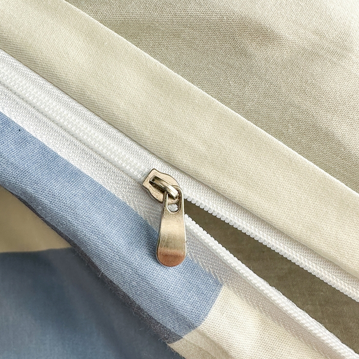 91家纺网 家纺一手货源 找家纺 凌云家纺 2025春夏新款13372全棉纯棉学生床套款三件套上下铺宿舍六件套一整套 蓝大格