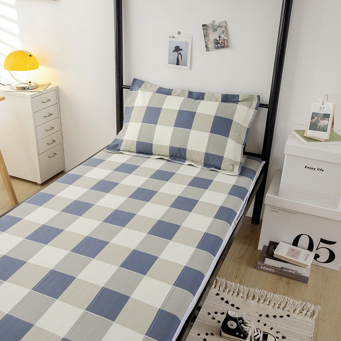 91家纺网 家纺一手货源 找家纺 凌云家纺 2025春夏新款13372全棉纯棉学生床套款三件套上下铺宿舍六件套一整套 千寻