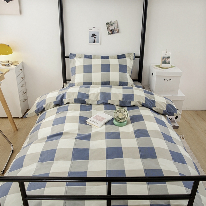 91家纺网 家纺一手货源 找家纺 凌云家纺 2025春夏新款13372全棉纯棉学生床套款三件套上下铺宿舍六件套一整套 千寻