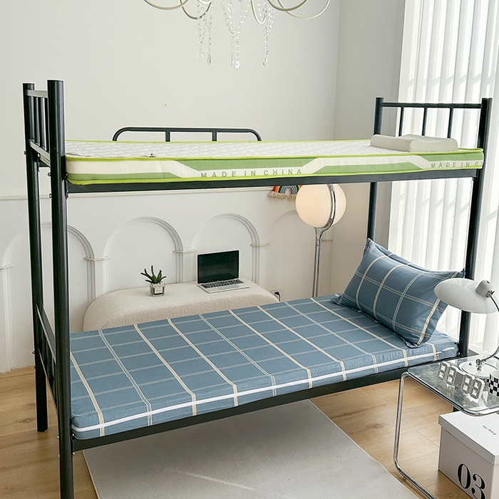 91家纺网 家纺一手货源 找家纺 凌云家纺 2025春夏新款13372全棉纯棉学生床套款三件套上下铺宿舍六件套一整套 绅士蓝