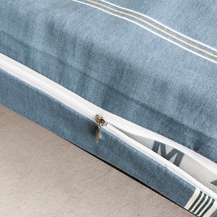 91家纺网 家纺一手货源 找家纺 凌云家纺 2025春夏新款13372全棉纯棉学生床套款三件套上下铺宿舍六件套一整套 绅士蓝