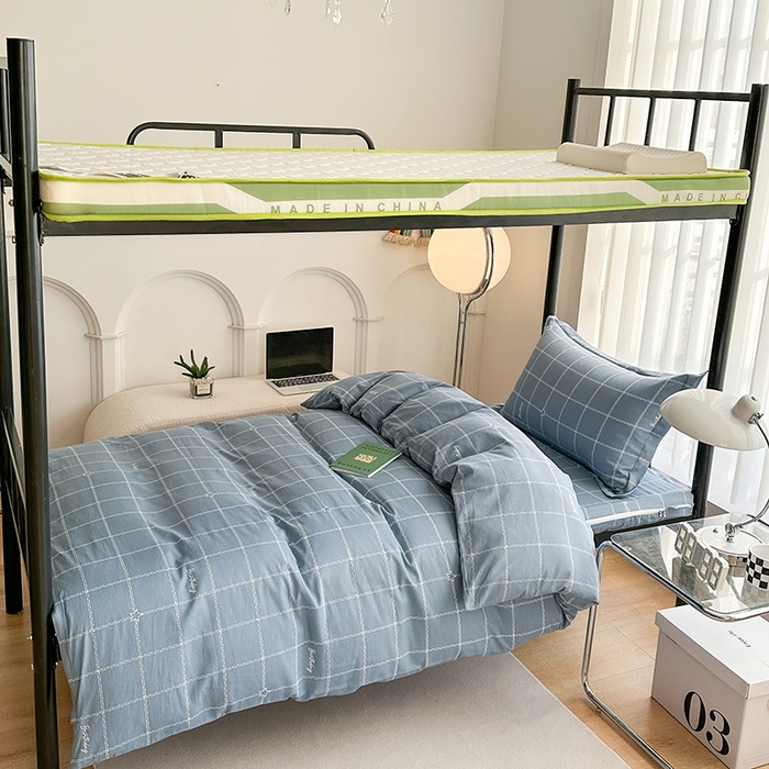 91家纺网 家纺一手货源 找家纺 凌云家纺 2025春夏新款13372全棉纯棉学生床套款三件套上下铺宿舍六件套一整套 未来之星