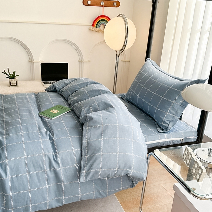 91家纺网 家纺一手货源 找家纺 凌云家纺 2025春夏新款13372全棉纯棉学生床套款三件套上下铺宿舍六件套一整套 未来之星