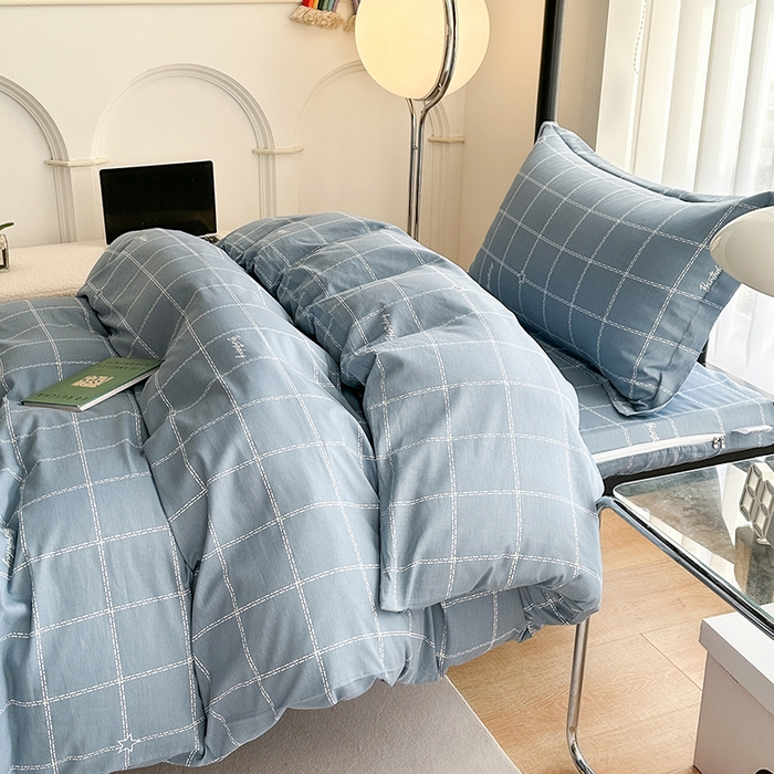 91家纺网 家纺一手货源 找家纺 凌云家纺 2025春夏新款13372全棉纯棉学生床套款三件套上下铺宿舍六件套一整套 未来之星