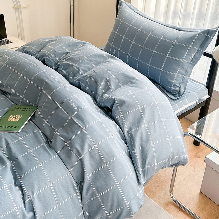 91家纺网 家纺一手货源 找家纺 凌云家纺 2025春夏新款13372全棉纯棉学生床套款三件套上下铺宿舍六件套一整套 未来之星