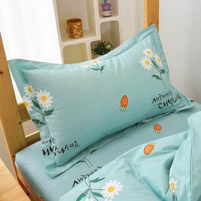 91家纺网 家纺一手货源 找家纺 凌云家纺 2025春夏新款13372全棉纯棉学生床套款三件套上下铺宿舍六件套一整套 小雏菊