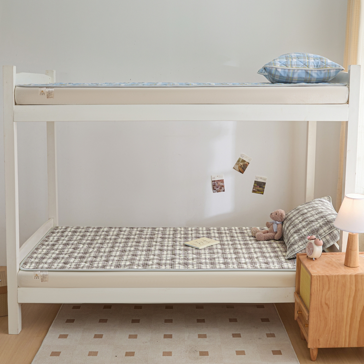 91家纺网 家纺一手货源 找家纺 （总）芬晴家纺 2025新款A类大豆格子床垫-学生床