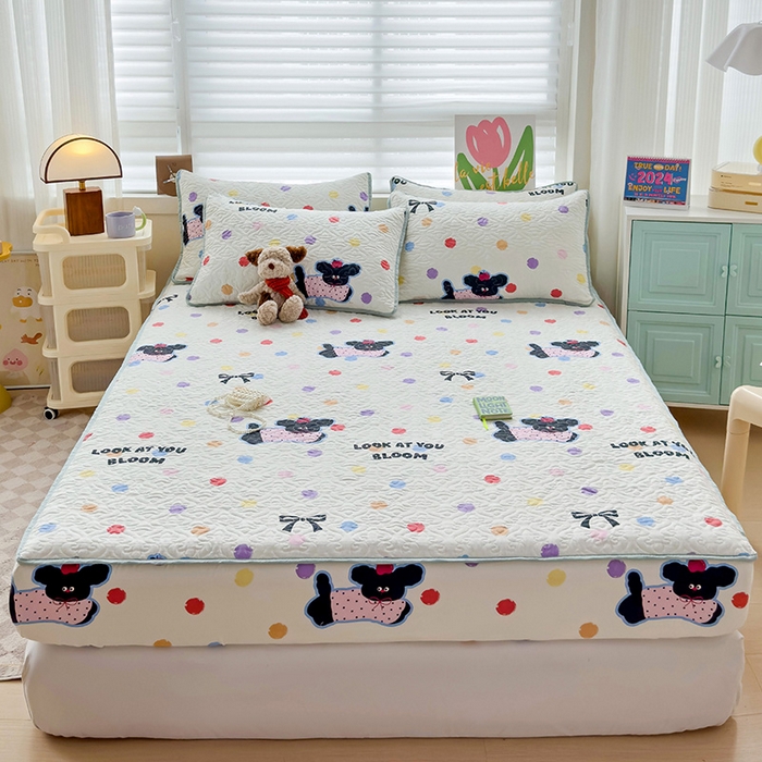 91家纺网 家纺一手货源 找家纺 （总）纽缦家纺 2025春夏新款夹棉床笠单床笠