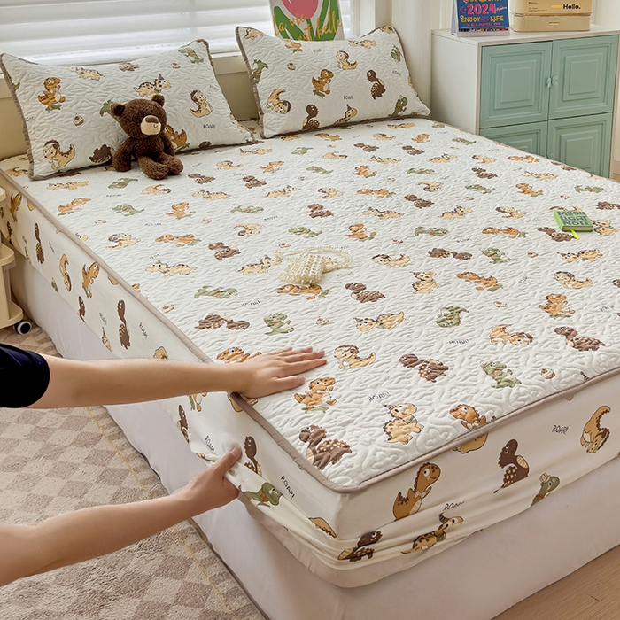 91家纺网 家纺一手货源 找家纺 纽缦家纺 2025春夏新款夹棉床笠单床笠 炫酷龙