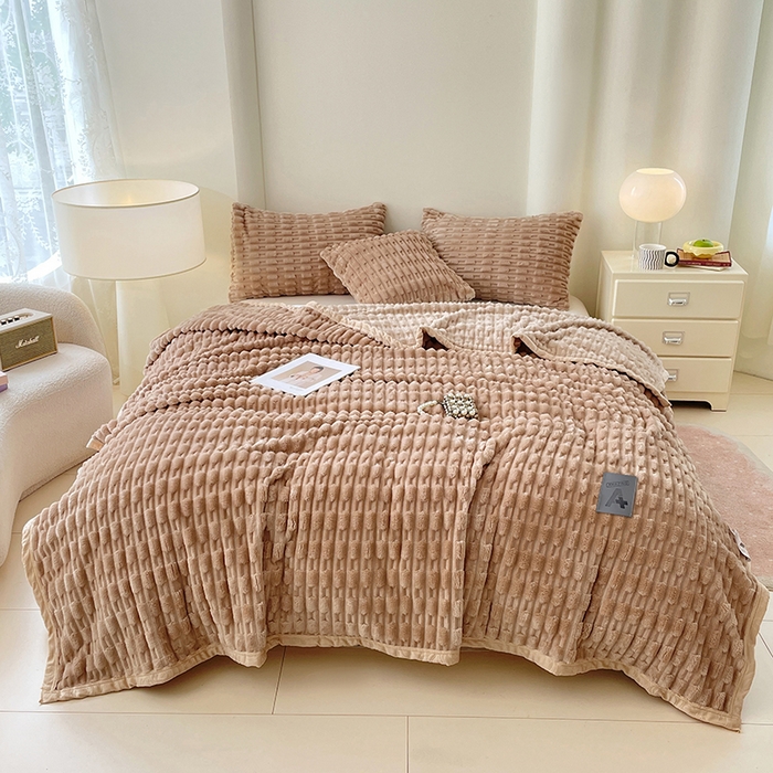 91家纺网 家纺一手货源 找家纺 （总）楼兰公主 2025新款竹节绒毛毯