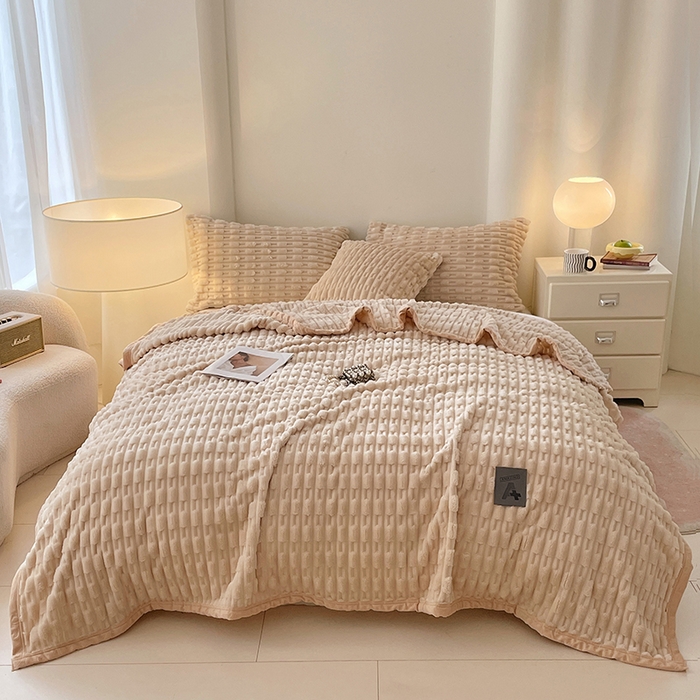 91家纺网 家纺一手货源 找家纺 （总）楼兰公主 2025新款竹节绒毛毯