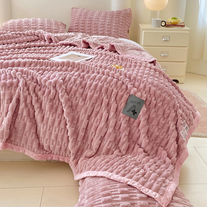 91家纺网 家纺一手货源 找家纺 （总）楼兰公主 2025新款竹节绒毛毯