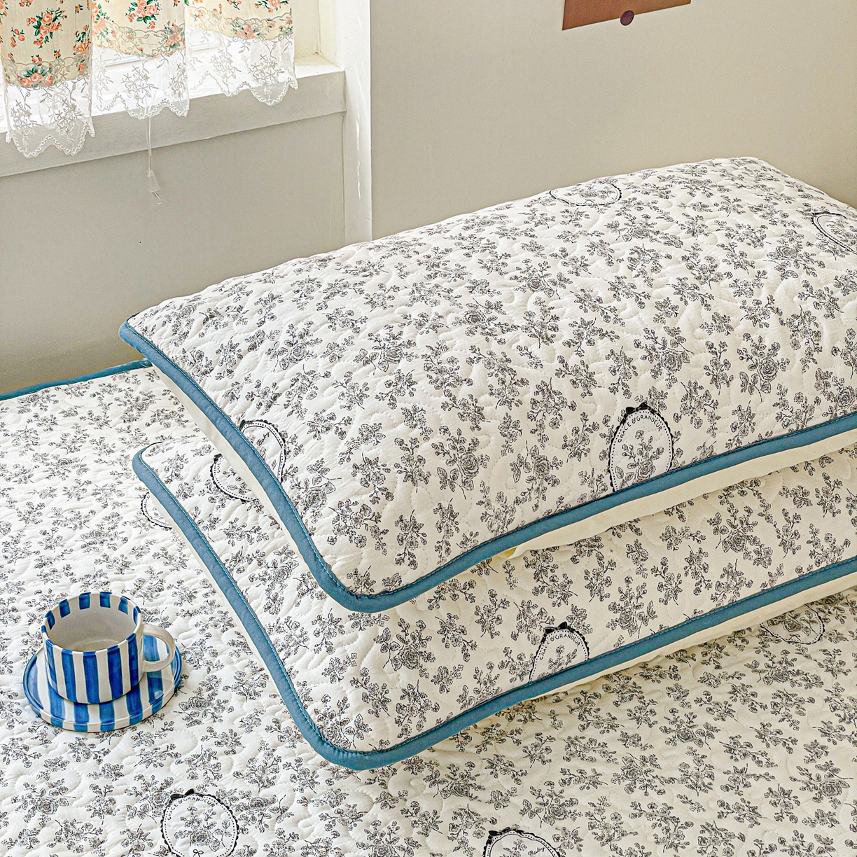 91家纺网 家纺一手货源 找家纺 纽缦家纺 2025春夏新款夹棉床笠单床笠 花宇时间