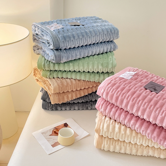 楼兰公主 2025新款竹节绒毛毯 组合图仅供参考