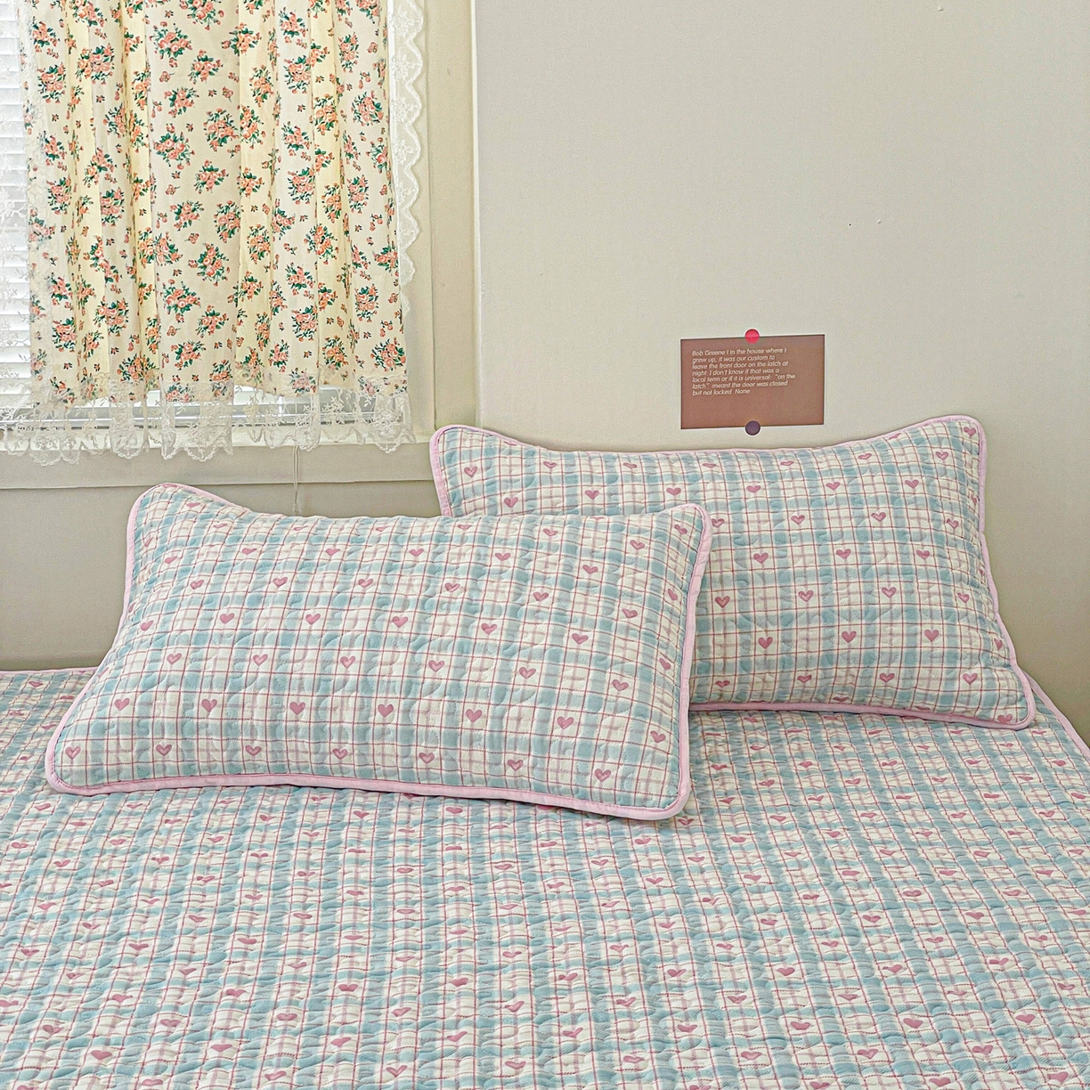 91家纺网 家纺一手货源 找家纺 纽缦家纺 2025春夏新款夹棉床笠单床笠 温暖粉心