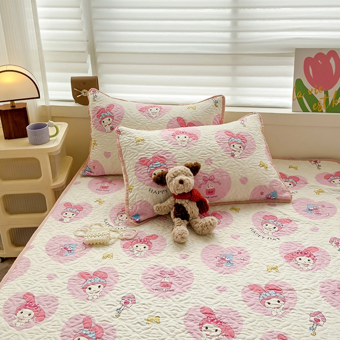 91家纺网 家纺一手货源 找家纺 纽缦家纺 2025春夏新款夹棉床笠单床笠 小恋曲