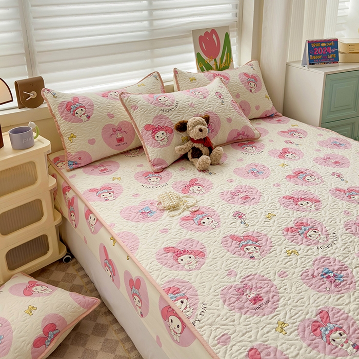 91家纺网 家纺一手货源 找家纺 纽缦家纺 2025春夏新款夹棉床笠单床笠 小恋曲