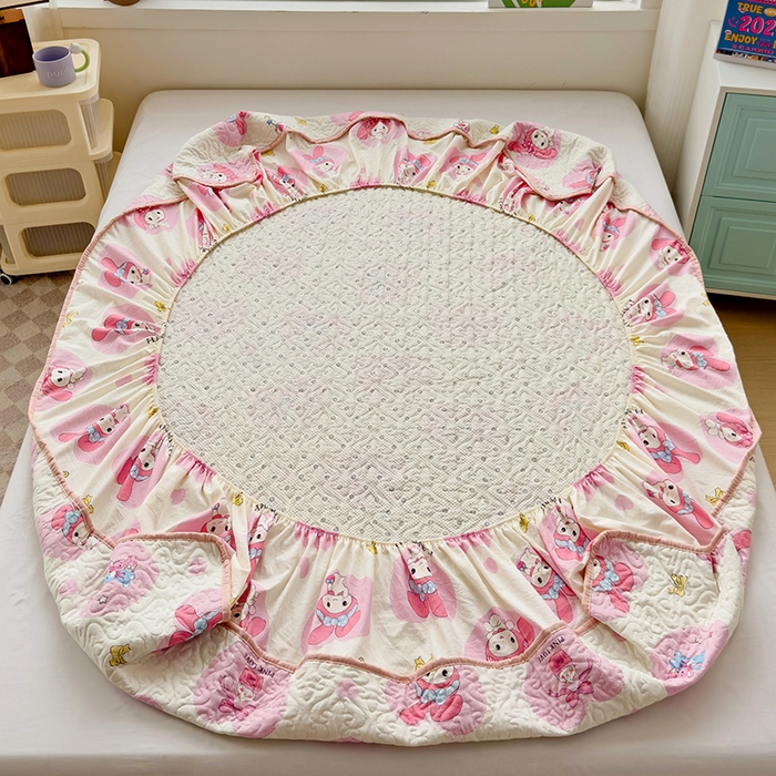 91家纺网 家纺一手货源 找家纺 纽缦家纺 2025春夏新款夹棉床笠单床笠 小恋曲