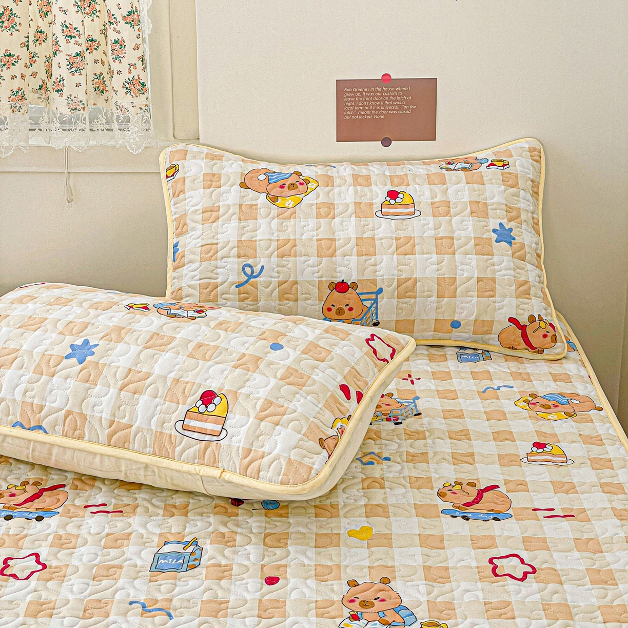 91家纺网 家纺一手货源 找家纺 纽缦家纺 2025春夏新款夹棉床笠单床笠 学习皮卡