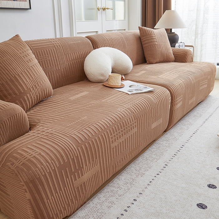 91家纺网 家纺一手货源 找家纺 丝绮鹿 2025新款幸福沙发套（直排松紧款） 卡驼