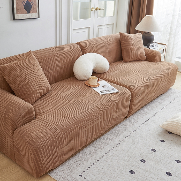 91家纺网 家纺一手货源 找家纺 丝绮鹿 2025新款幸福沙发套（直排松紧款） 卡驼