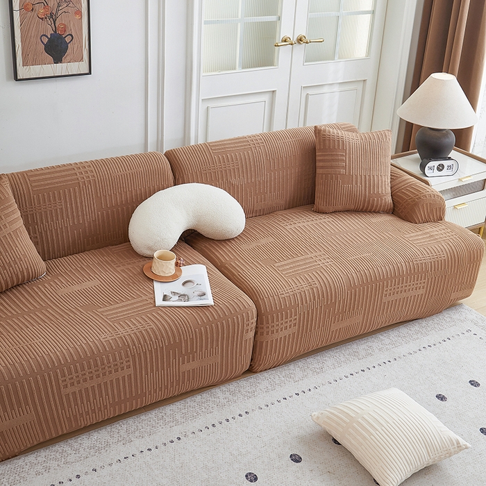 91家纺网 家纺一手货源 找家纺 丝绮鹿 2025新款幸福沙发套（直排松紧款） 卡驼