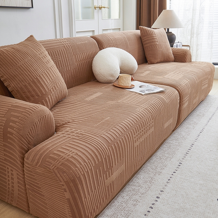 91家纺网 家纺一手货源 找家纺 丝绮鹿 2025新款幸福沙发套（直排松紧款） 卡驼