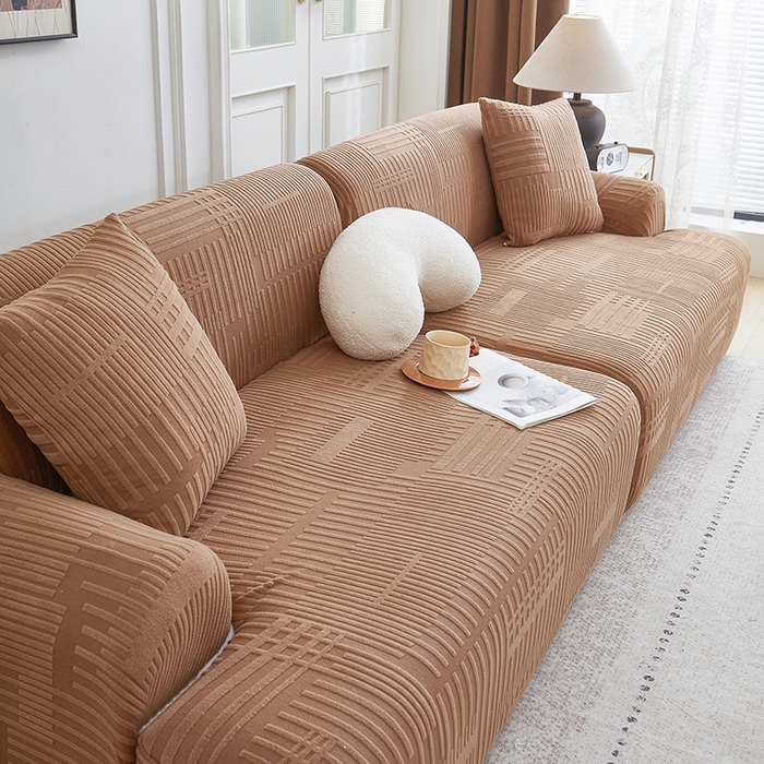 91家纺网 家纺一手货源 找家纺 丝绮鹿 2025新款幸福沙发套（直排松紧款） 卡驼