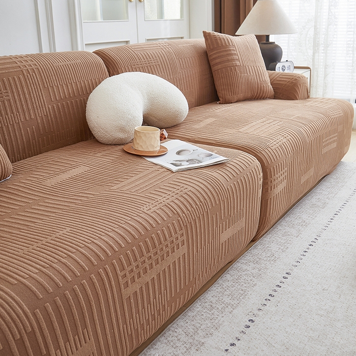 91家纺网 家纺一手货源 找家纺 丝绮鹿 2025新款幸福沙发套（直排松紧款） 卡驼