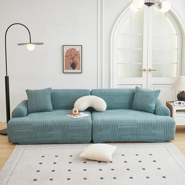 91家纺网 家纺一手货源 找家纺 丝绮鹿 2025新款幸福沙发套（直排松紧款） 松绿