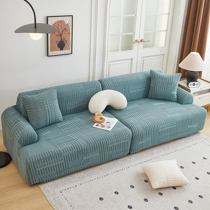 91家纺网 家纺一手货源 找家纺 丝绮鹿 2025新款幸福沙发套（直排松紧款） 松绿