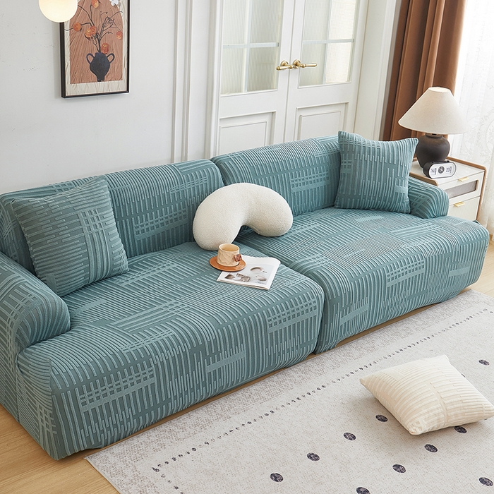 91家纺网 家纺一手货源 找家纺 丝绮鹿 2025新款幸福沙发套（直排松紧款） 松绿