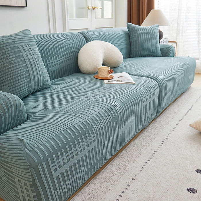 91家纺网 家纺一手货源 找家纺 丝绮鹿 2025新款幸福沙发套（直排松紧款） 松绿