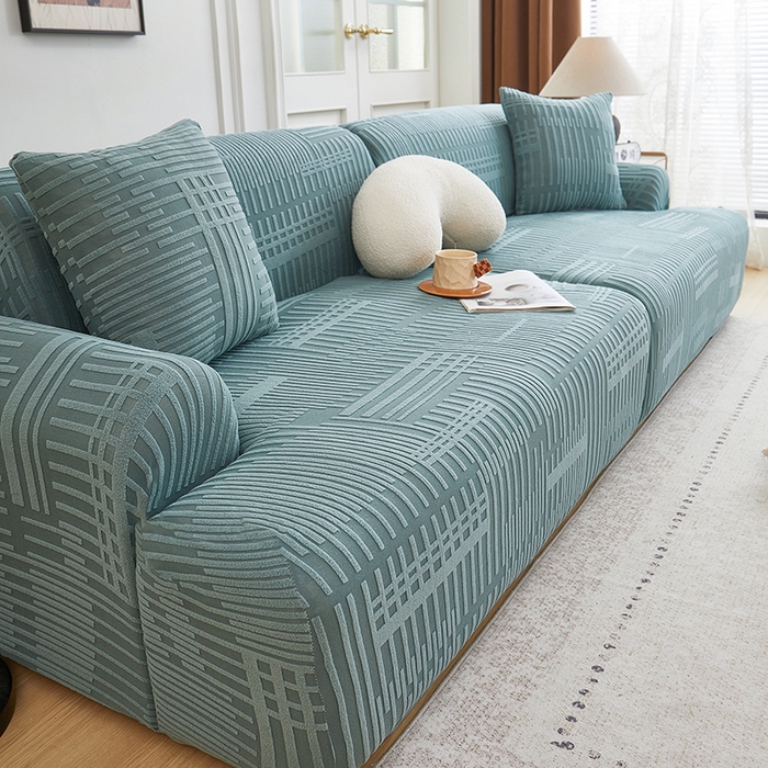 91家纺网 家纺一手货源 找家纺 丝绮鹿 2025新款幸福沙发套（直排松紧款） 松绿