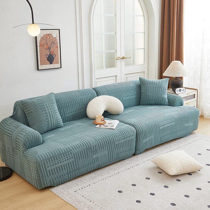 91家纺网 家纺一手货源 找家纺 丝绮鹿 2025新款幸福沙发套（直排松紧款） 松绿