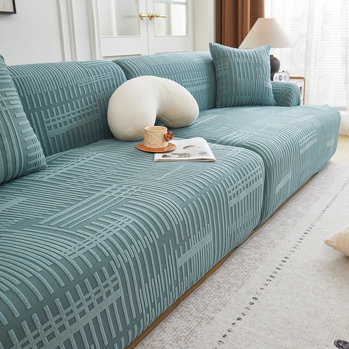 91家纺网 家纺一手货源 找家纺 丝绮鹿 2025新款幸福沙发套（直排松紧款） 松绿