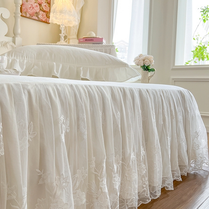 91家纺网 家纺一手货源 找家纺 （总）好儿喜2025新款漫丽系列A类水洗棉床裙三件套