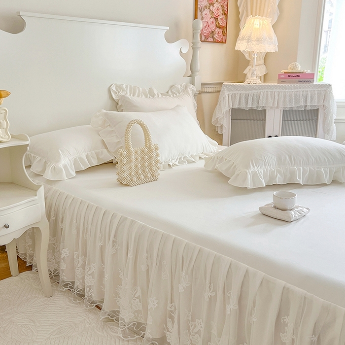 91家纺网 家纺一手货源 找家纺 （总）好儿喜2025新款漫丽系列A类水洗棉床裙三件套