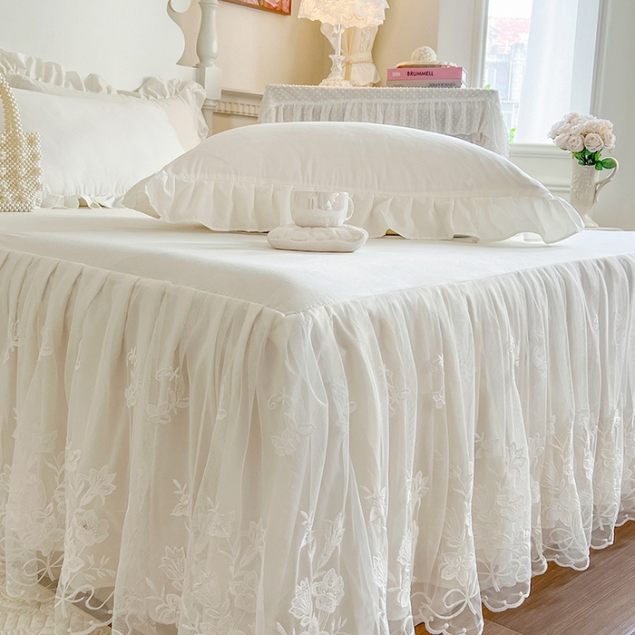 91家纺网 家纺一手货源 找家纺 （总）好儿喜2025新款漫丽系列A类水洗棉床裙三件套