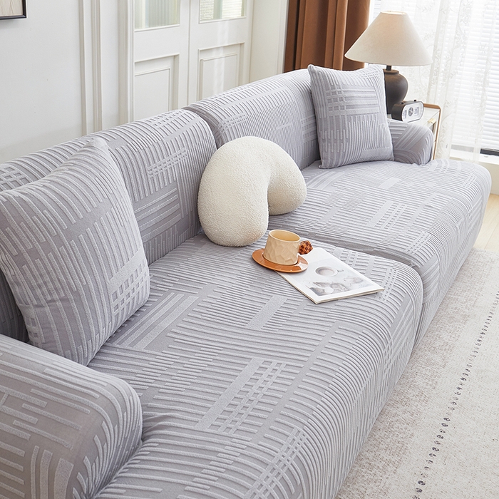 91家纺网 家纺一手货源 找家纺 丝绮鹿 2025新款幸福沙发套（直排松紧款） 云灰