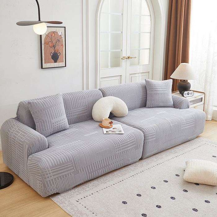 91家纺网 家纺一手货源 找家纺 丝绮鹿 2025新款幸福沙发套（直排松紧款） 云灰