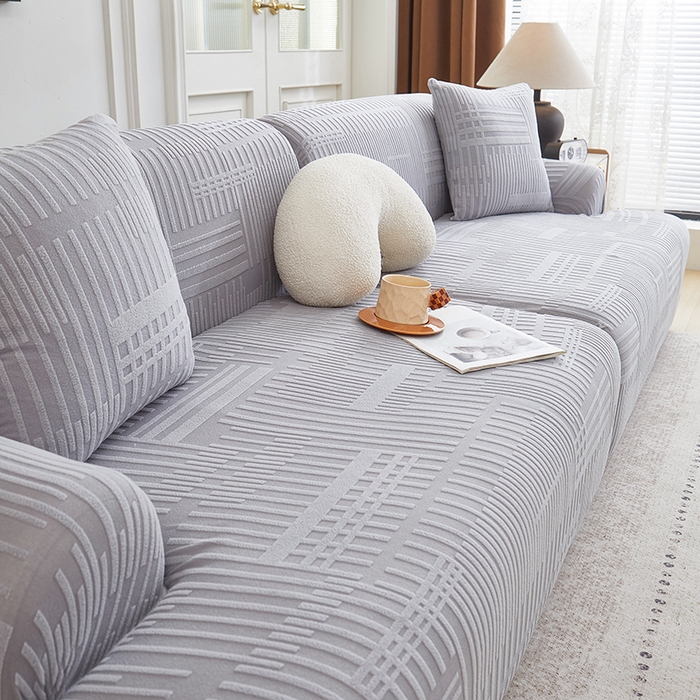 91家纺网 家纺一手货源 找家纺 丝绮鹿 2025新款幸福沙发套（直排松紧款） 云灰