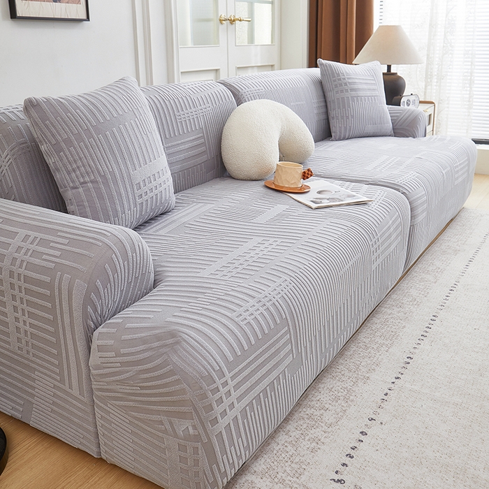 91家纺网 家纺一手货源 找家纺 丝绮鹿 2025新款幸福沙发套（直排松紧款） 云灰