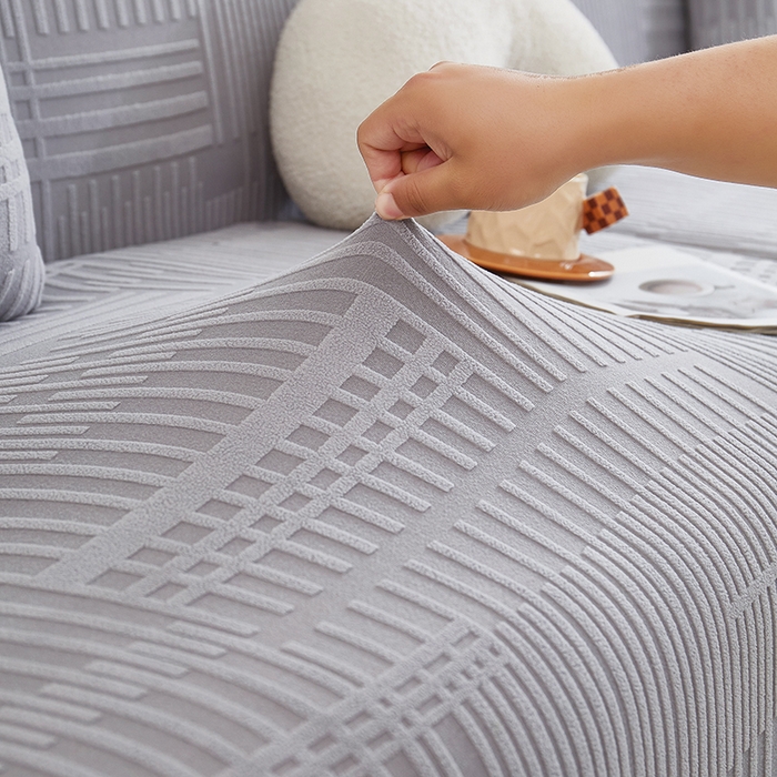 91家纺网 家纺一手货源 找家纺 丝绮鹿 2025新款幸福沙发套（直排松紧款） 云灰