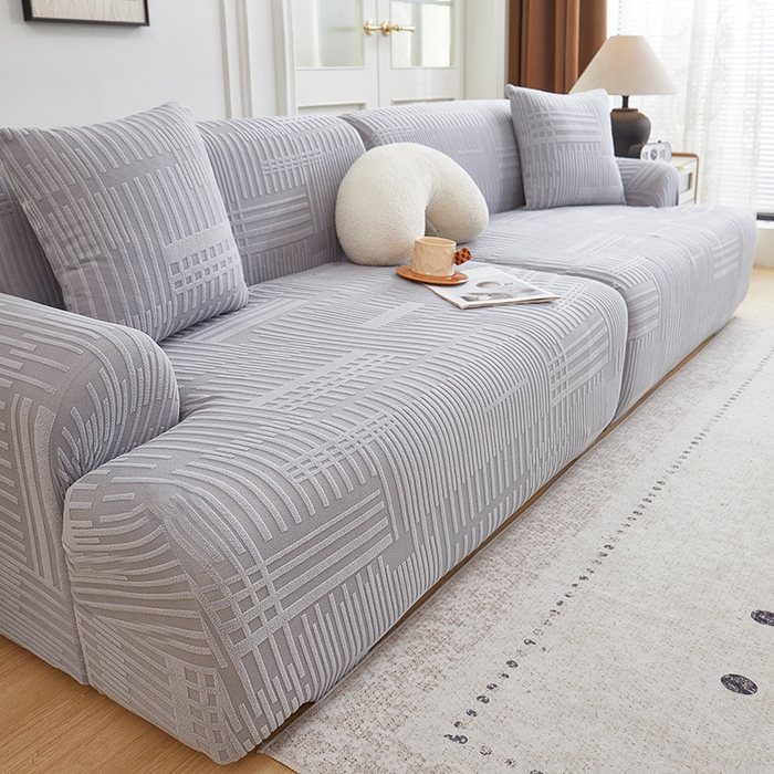 91家纺网 家纺一手货源 找家纺 丝绮鹿 2025新款幸福沙发套（直排松紧款） 云灰
