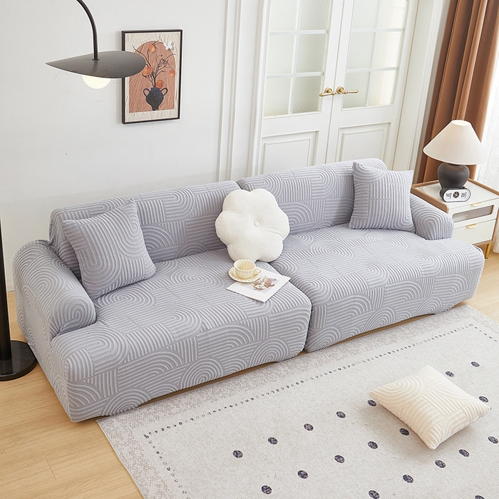 91家纺网 家纺一手货源 找家纺 丝绮鹿 2025新款圆满沙发套（直排松紧款） 月光灰