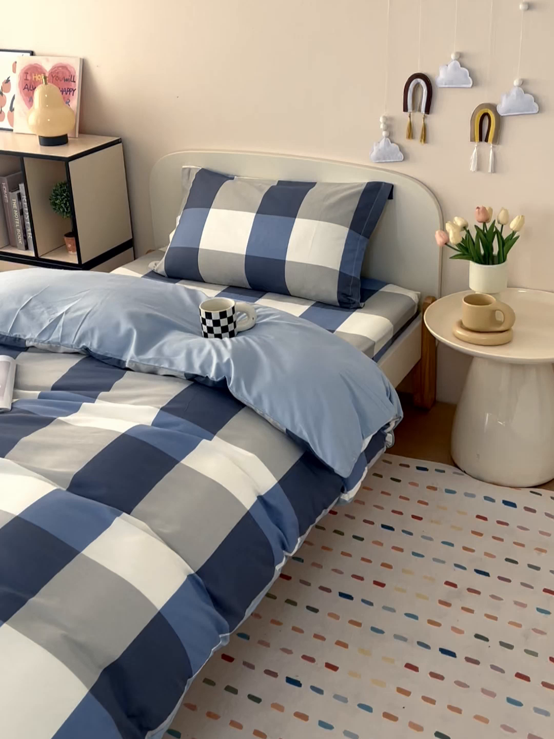 91家纺网 家纺一手货源 找家纺 （总）凌云家纺 2025新款13372全棉学生床笠款三件套 上下铺六件套一整套